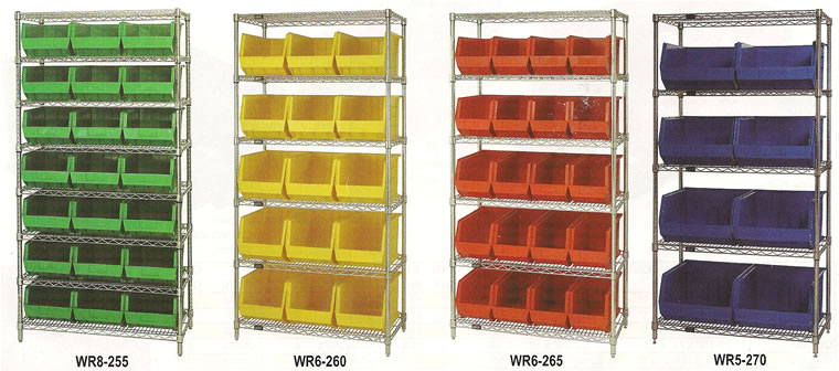 18 inch wire shelving systems with bins