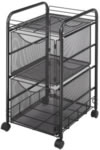 mesh file cart with drawers