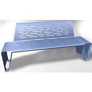double folded steel bench with back