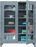see-thru door storage cabinet