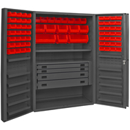 plastic bin & shelf welded cabinets solid doors