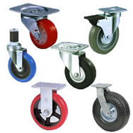 complete caster and wheel assemblies