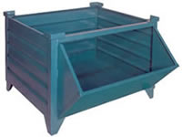 Currogated Steel Container with Hopper Front
