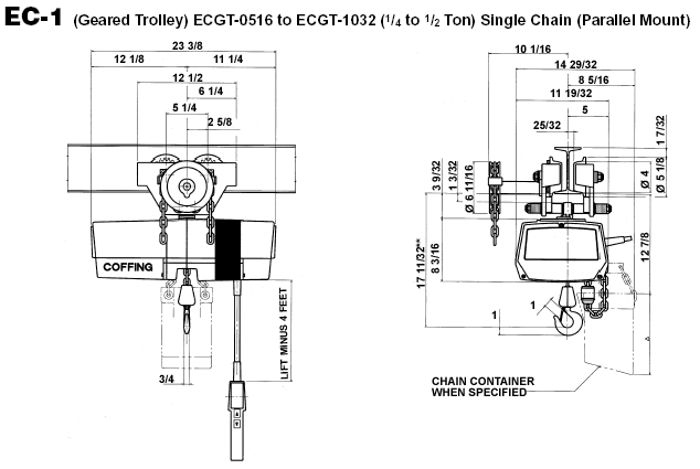 Coffing Ec Models Electric Chain Hoists