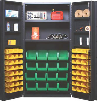 heavy duty 36" wide all-welded bin cabinets