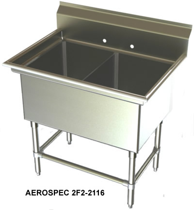 stainless steel two sinks