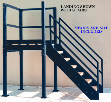 Prefabricated Stair Landings Exit Left, Prefab Outdoor Stairs With Landing