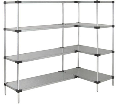 solid shelf unit galvanized steel