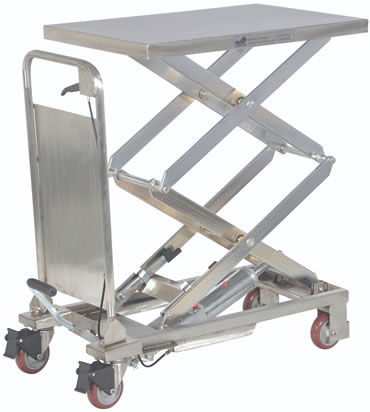 Stainless Steel Hydraulic Elevating Cart Model No. CART-200-D-PSS
