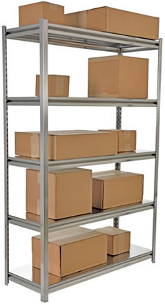 Stainless Steel Solid Rivet Shelving models all include five (5) adjustable shelves with a uniform capacity of 600 lbs per shelf.