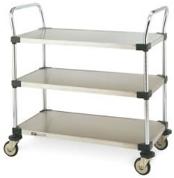 solid three shelf cart