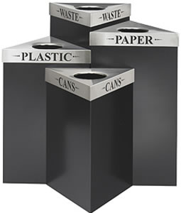 triangular recycling waste containers